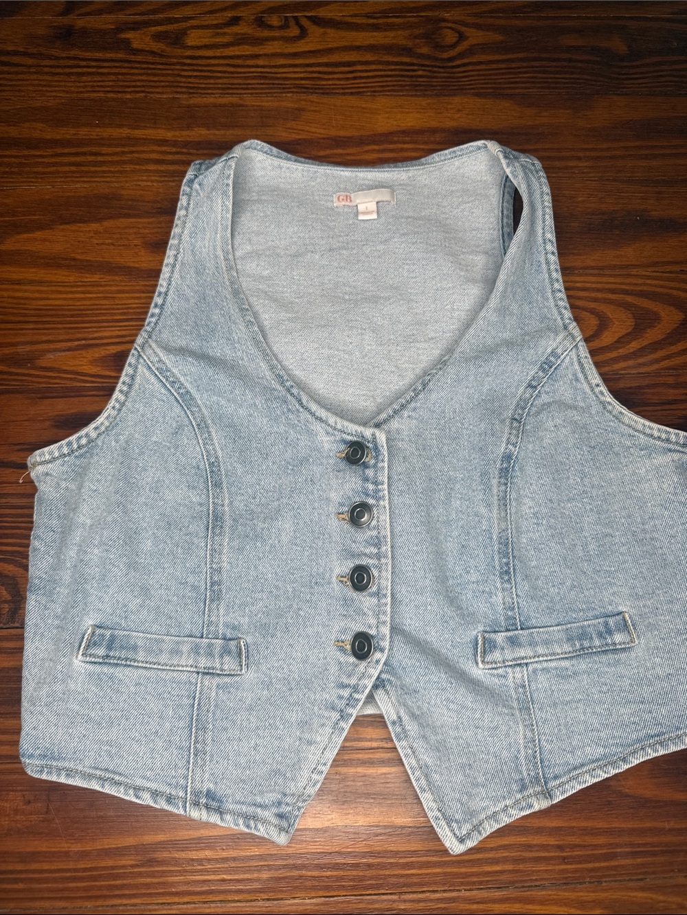 GB Light Denim Blue Crop Vest